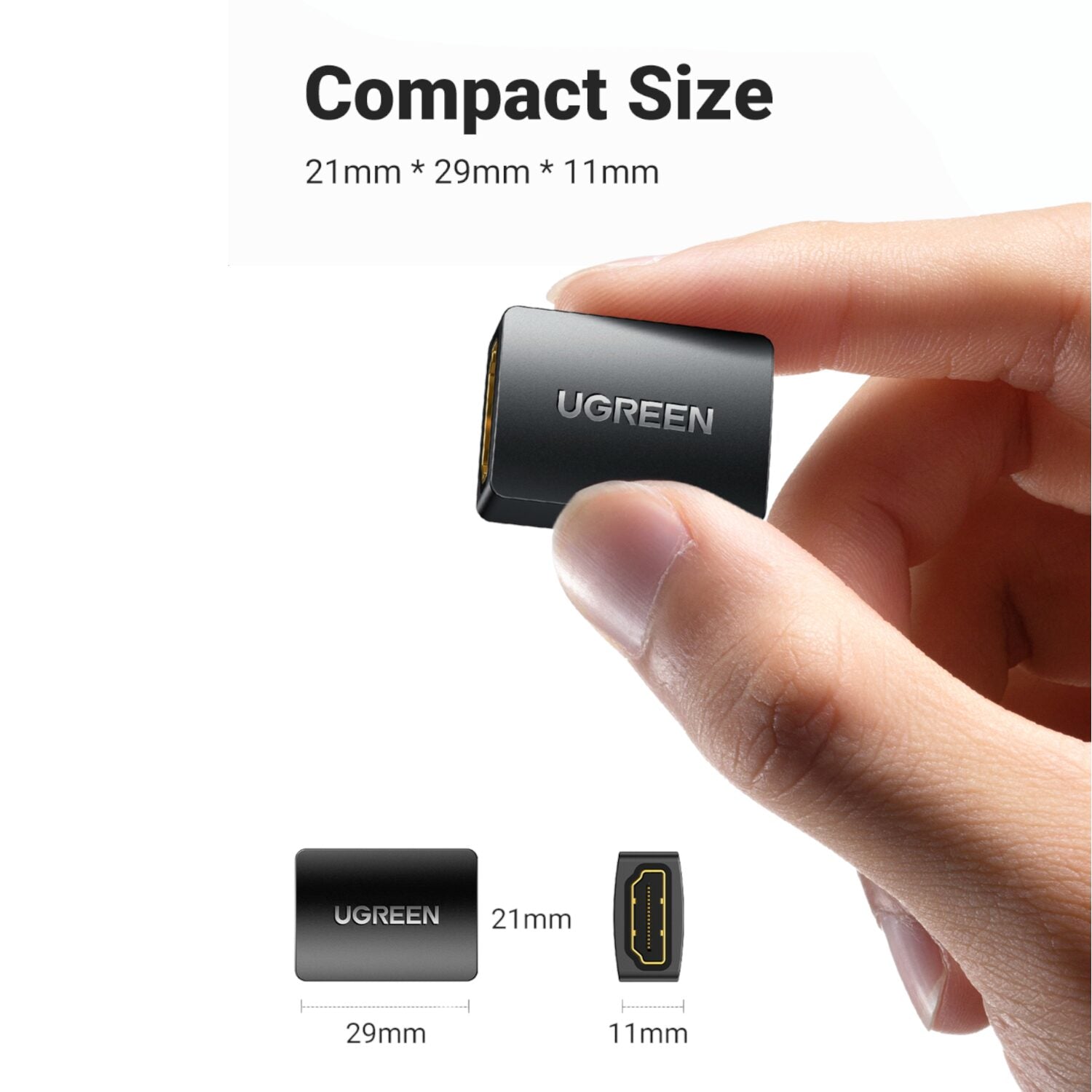 Ugreen 20107-20107 HDMI Female to Female Adapter - Black - alternate product view 3