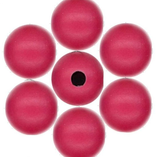 WOOD Painted - ROUND - 22 Mm - HOLE 3 - 4 Mm - Magenta
