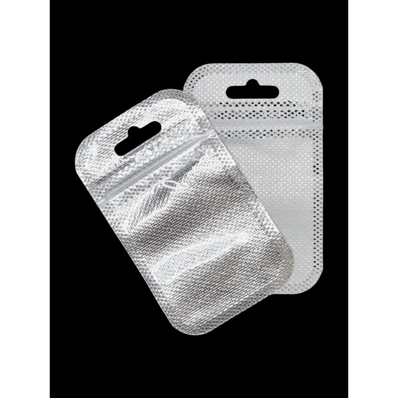 Pet+non - WOVEN - Silver WITH Transparent FRONT - Outside ±5.5×9 Cm - Inside ±4.5×6 Cm - Thickness 80 Microns ±50-Piece - Ima