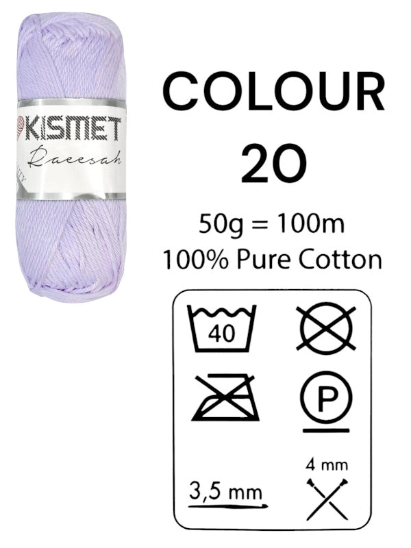 Kismet Raeesah - 100% Pure Cotton, 50 g/100 m, Colour 20 - Image 2
