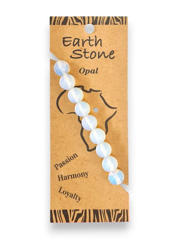 Earth Stone Bracelet Elasticated - Opal, Round - Image 2