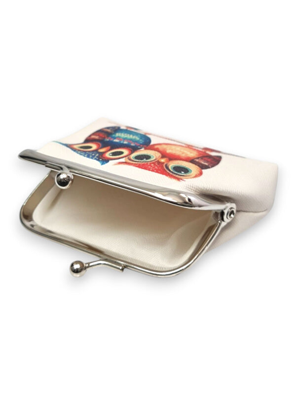 PURSE - LIGHT CREAM - OWL - ±7.5×9.5×2 Cm - Image 2