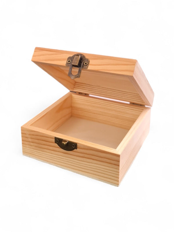Wooden Craft Box ±12×12×5.5 cm - Image 2