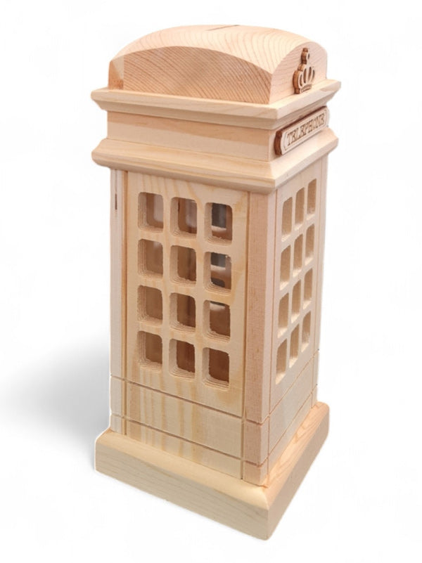 Wooden Craft Telephone Money Box ±8.5×8.5×20 cm - Image 2