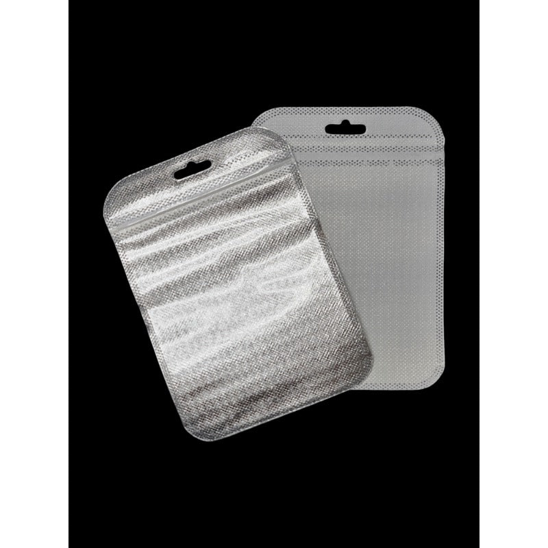 Pet+non - WOVEN - Silver WITH Transparent FRONT - Outside ±10.5×15 Cm - Inside ±9.5×12 Cm - Thickness 80 Microns ±50-Piece - 