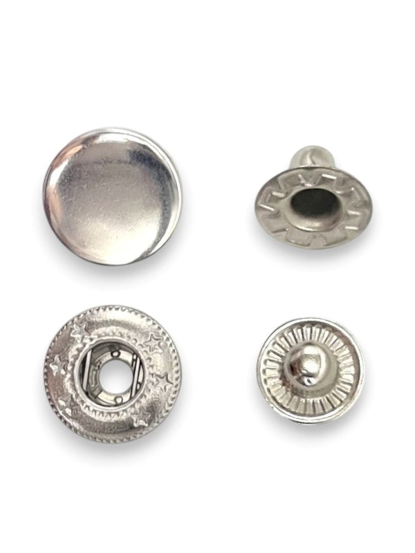 Press Studs - Silver, 15 mm, ( Material: Copper), ±50 Sets - Image 2