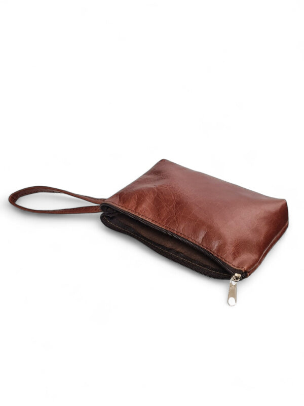 Leather Cosmetic PURSE - BROWN - ±13×21 Cm - Image 2