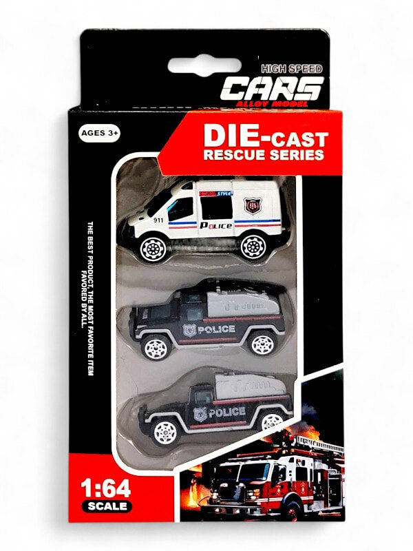 Die Cast Rescue Series - Ratio 1:64 Length Range ±65 - 70 mm, Black And White - Image 2