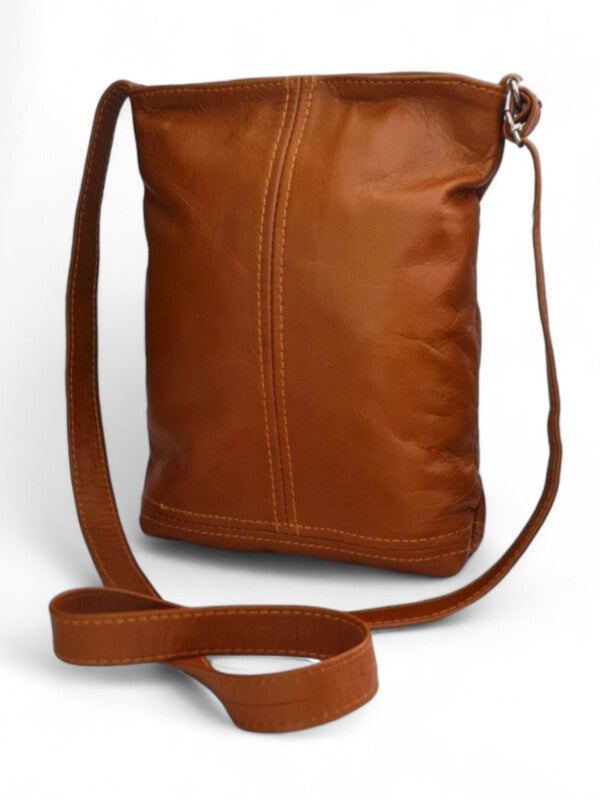 Leather SLING BAG - EXTRA LARGE - TAN ±28×20×6 Cm - Image 2