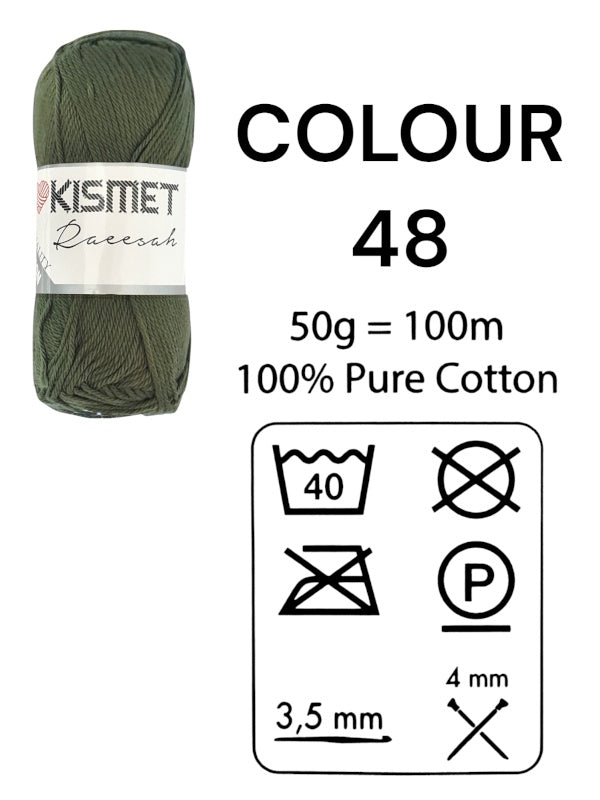 Kismet Raeesah - 100% Pure Cotton, 50 g/100 m, Colour 48 - Image 2