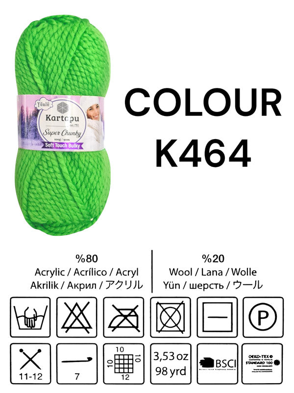 Kartopu Wool - Super Chunky, Soft Touch And Bulky, Kartopu, 100 g / 90 m, 80% Acrylic 20% Wool - Image 2