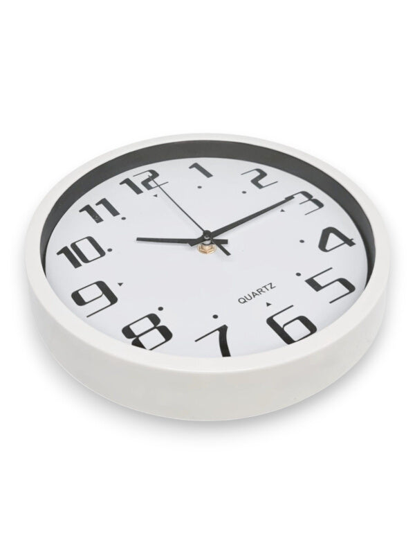 Wall Clock - Round, Plastic, White, 25 cm - Image 2