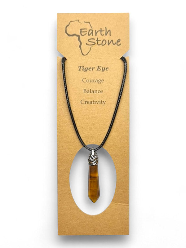 Earth Stone Beads - Hexagon Drop, Tiger Eye - Image 2