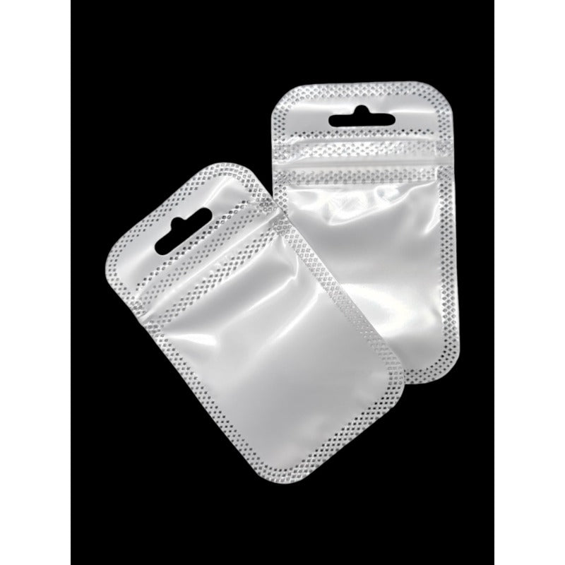 PP Ziplock BAG - Transparent FRONT AND WHITE BACK - Outside ±5.5×9 Cm - Inside ±4.5×6 Cm - Thickness 60 Microns ±50-Piece - I