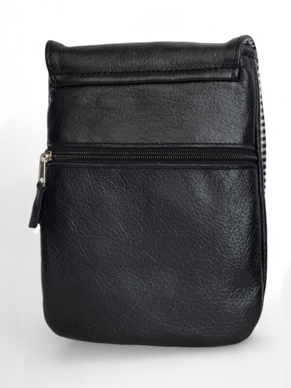Leather SLING BAG - BLACK ±24×20×1.5 Cm - Image 2