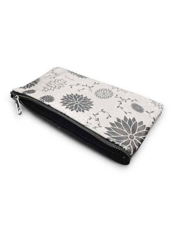 Leather Pencil BAG - Flowers - ±10×20×1 Cm - Image 2