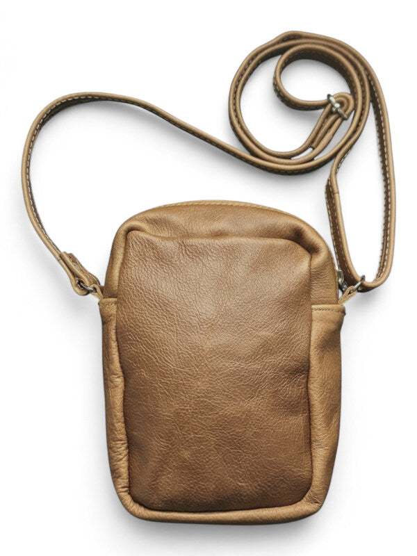 Leather SLING BAG - TAN - ±20×16×5 Cm - Image 2