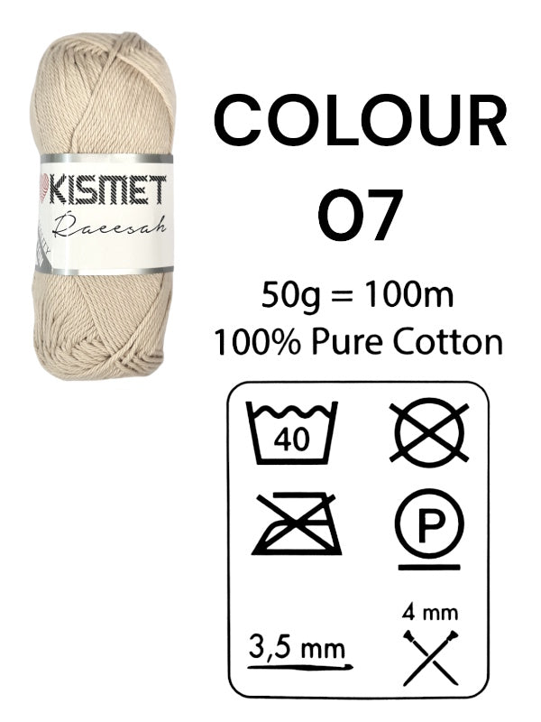 Kismet Raeesah - 100% Pure Cotton, 50 g/100 m, Colour 07 - Image 2