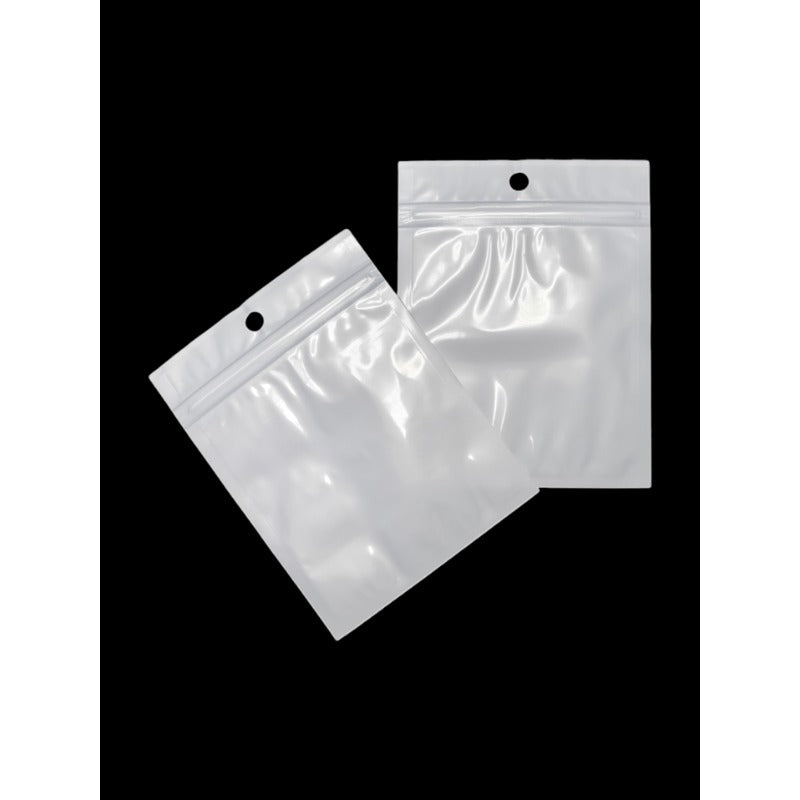 PET Ziplock BAG - Transparent FRONT AND WHITE BACK - ±10×13 Cm ±100-Piece - Image 2