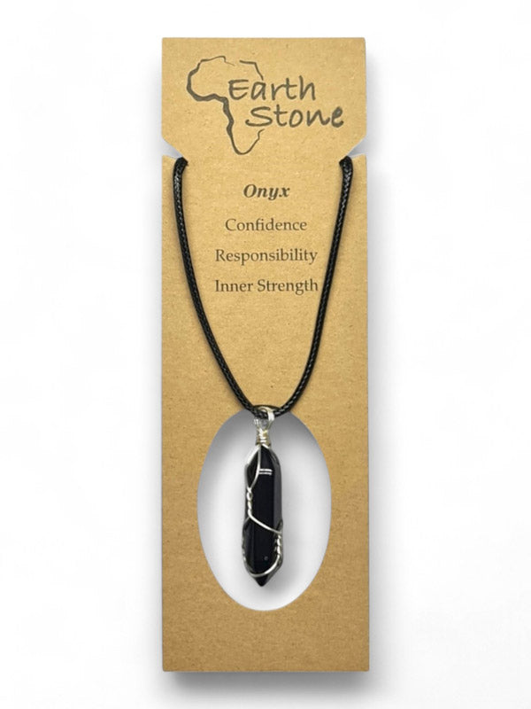 Earth Stone Beads - Wired Drop, Onyx - Image 2