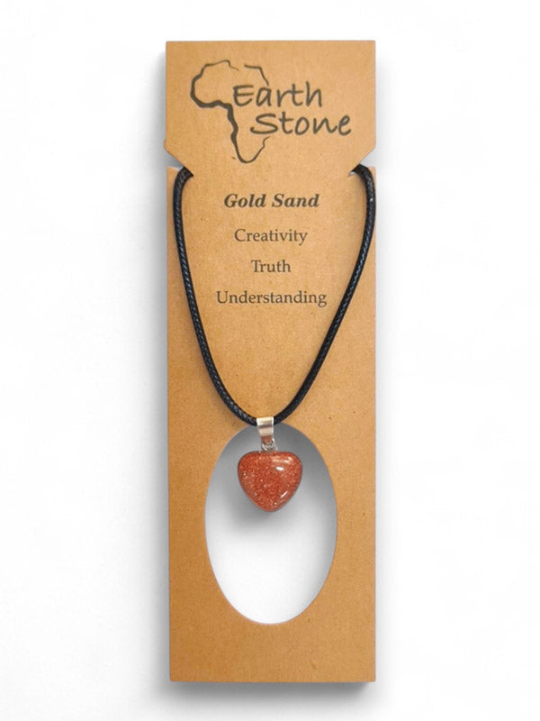 Earth Stone Beads - Heart, Gold Sand - Image 2