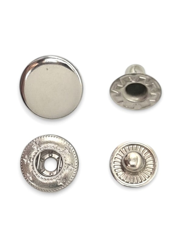 Press Studs - Silver, 15 mm, ( Material: Stainless Steel), ±50 Sets - Image 2
