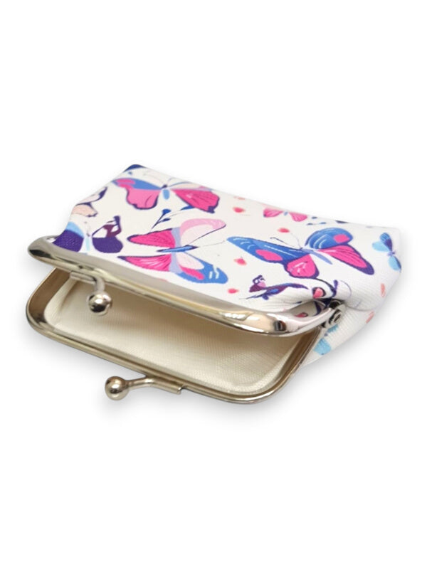 PURSE - WHITE - Butterflies - ±7.5×9.5×2 Cm - Image 2