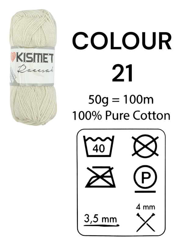 Kismet Raeesah - 100% Pure Cotton, 50 g/100 m, Colour 21 - Image 2