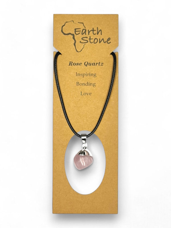 Earth Stone Beads - Capped Stone, Rose Quartz - Image 2