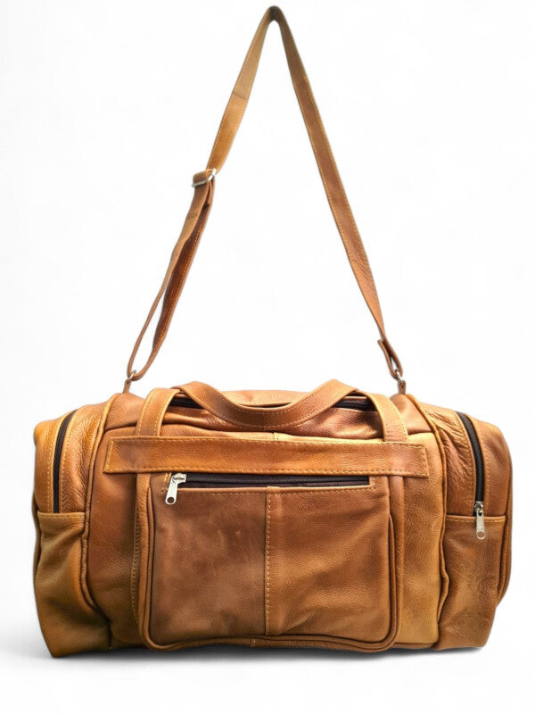 Leather Luggage BAG - Medium - TAN - ±50×32×24 Cm - Image 2