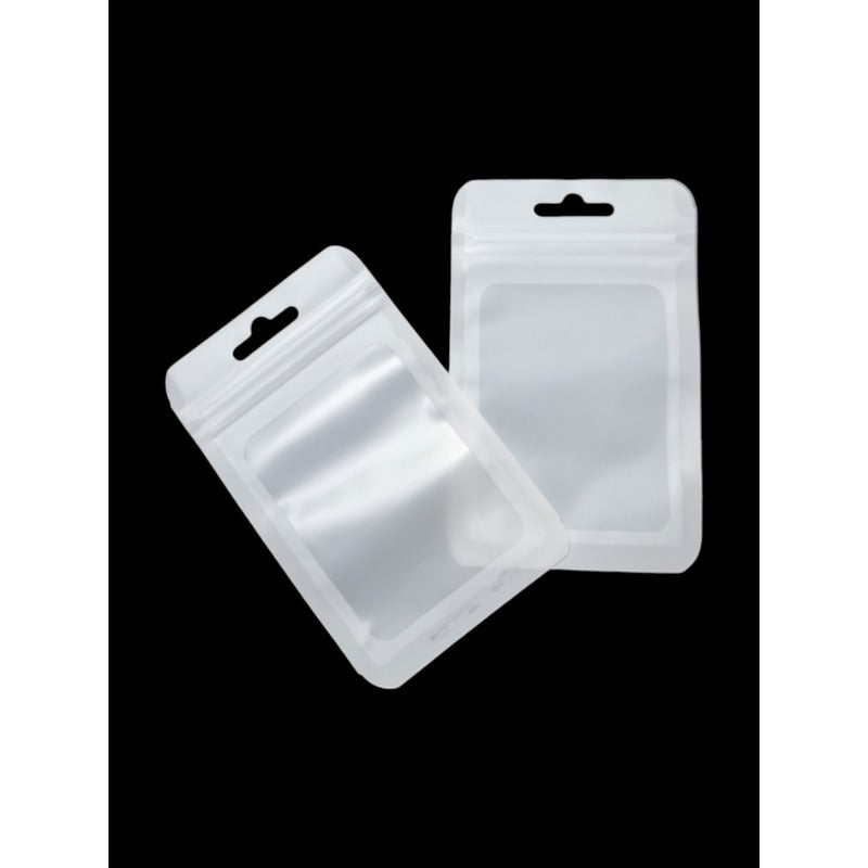 Cpp+pe - Frosted Transparent Window WITH a WHITE FRAME - Outside ±7.5×12 Cm - Inside ±6.5×9.5 Cm - Thickness 80 Microns ±50-P