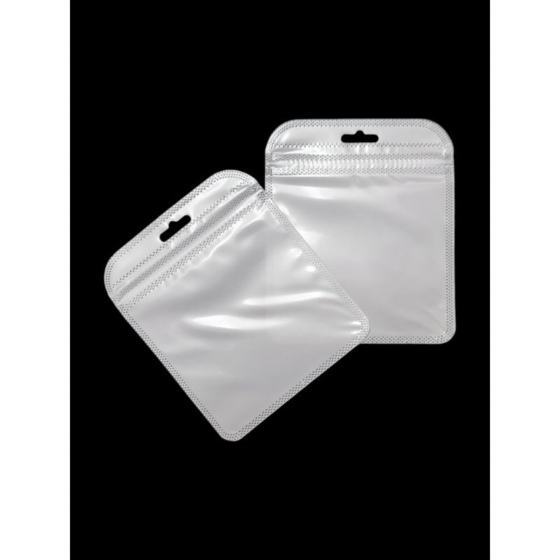 PP Ziplock BAG - Transparent FRONT AND WHITE BACK - Outside ±11×13 Cm - Inside ±10×10 Cm - Thickness 60 Microns ±50-Piece - I