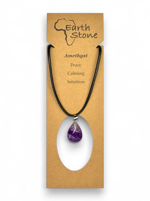 Earth Stone Beads - Teardrop, Amethyst - Image 2