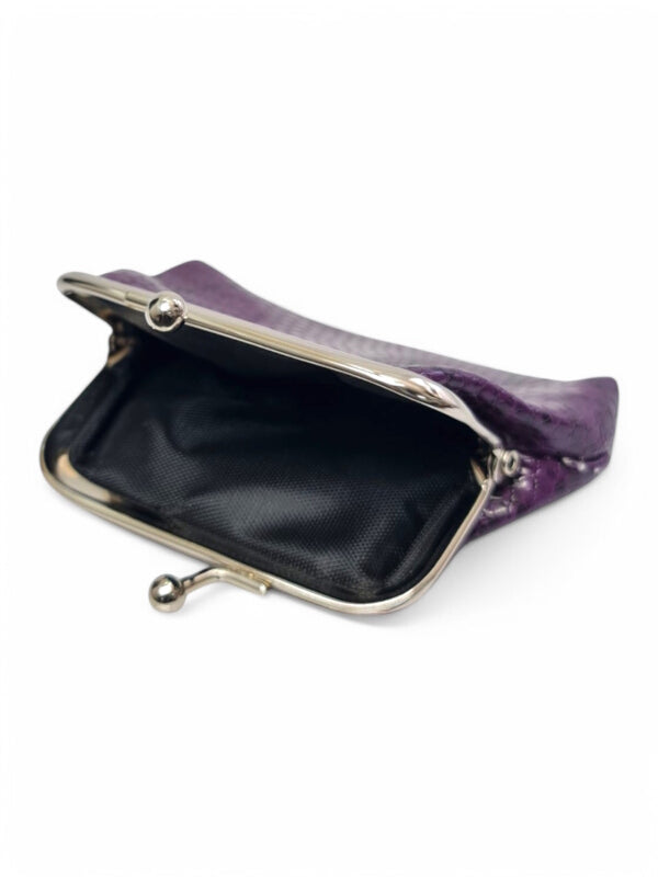 PURSE - Purple - SNAKE SKIN - ±7.5×9.5×2 Cm - Image 2