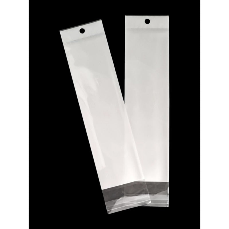 PVC BAG - WHITE ±6×26 Cm - Thickness 50 Microns ±100-Piece - Image 2