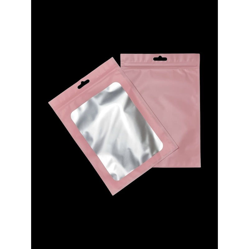 Cpp+pe - Frosted Transparent Window WITH a PINK FRAME - Outside ±14×20 Cm - Inside ±13×17 Cm - Thickness 80 Microns ±20-Piece