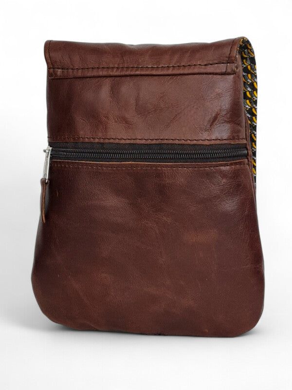 Leather SLING BAG - BROWN ±24×20×1.5 Cm - Image 2