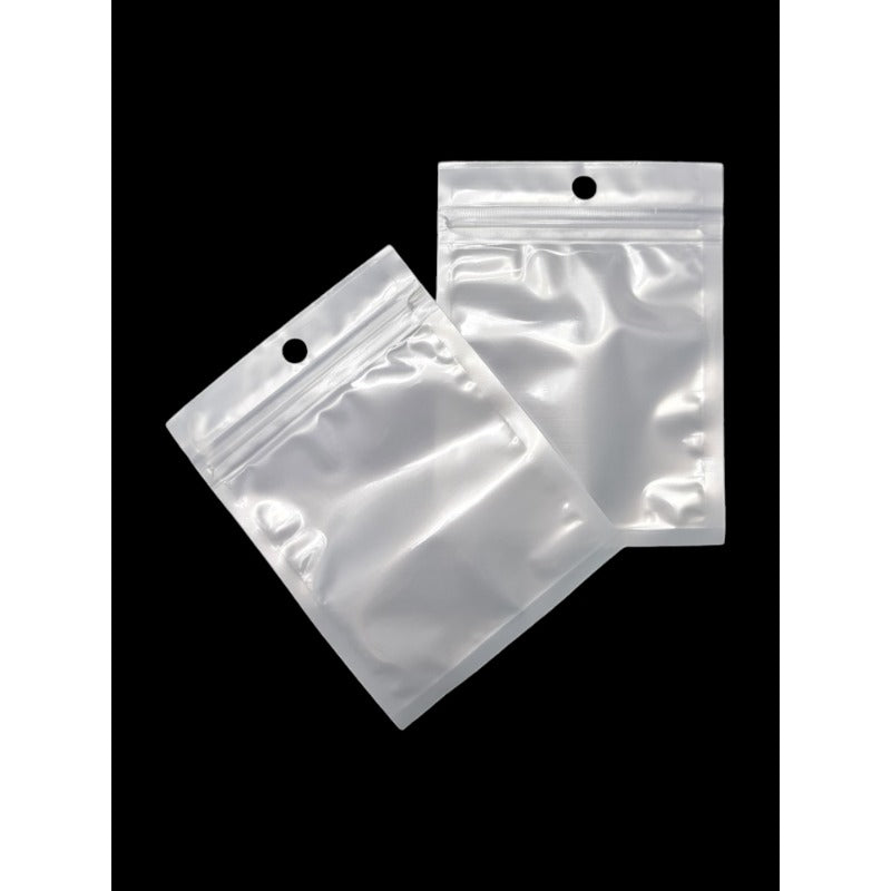PET Ziplock BAG - Transparent FRONT AND WHITE BACK - ±9×12 Cm ±100-Piece - Image 2