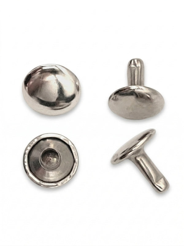 Double Capped Rivet - Silver, Cap Width And Height 10×4 mm, Rivet Post Height And Width 10×10 mm, ±400 Sets - Image 2