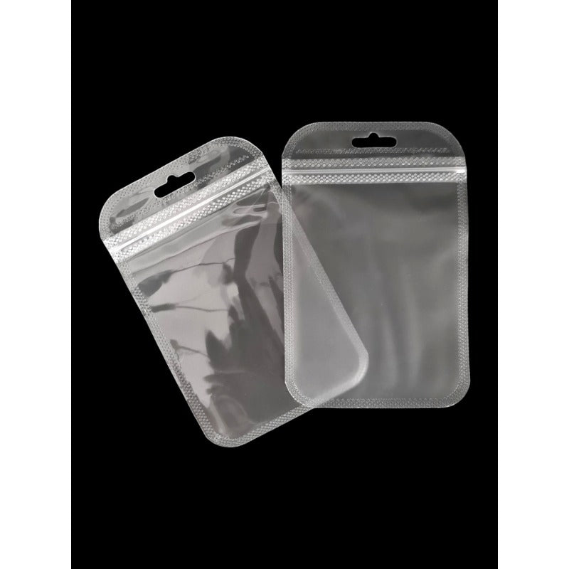 PP Ziplock BAG - Transparent FRONT AND Frosted BACK - Outside ±9×14 Cm - Inside ±8×11 Cm - Thickness 80 Microns ±50-Piece - I