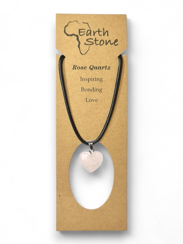Earth Stone Beads - Heart, Rose Quartz - Image 2