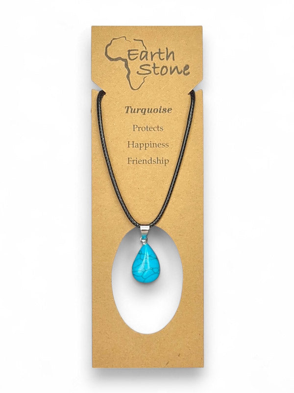 Earth Stone Beads - Teardrop, Turquoise - Image 2