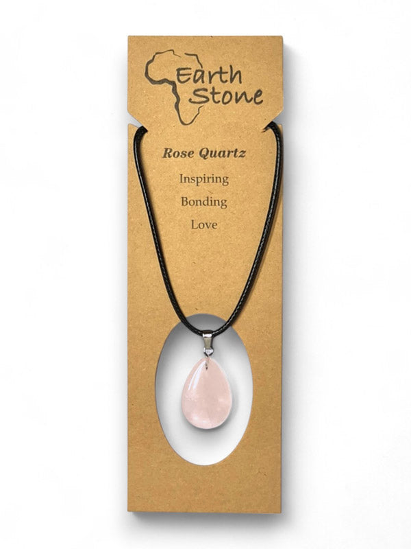 Earth Stone Beads - Teardrop, Rose Quartz - Image 2