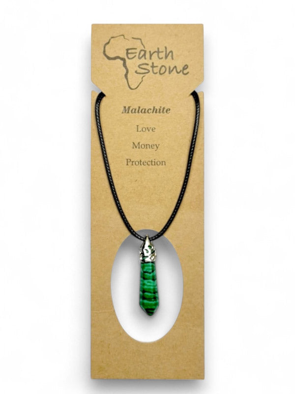 Earth Stone Beads - Hexagon Drop, Malachite - Image 2