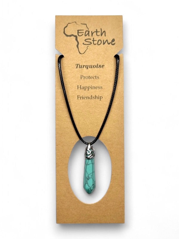 Earth Stone Beads - Hexagon Drop, Turquoise - Image 2