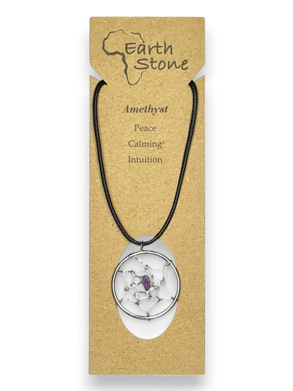 Earth Stone Beads - Dreamcatcher, Round, Amethyst - Image 2