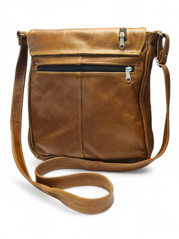 Leather GENTS SLING BAG - TAN - ±30×30×6 Cm - Image 2