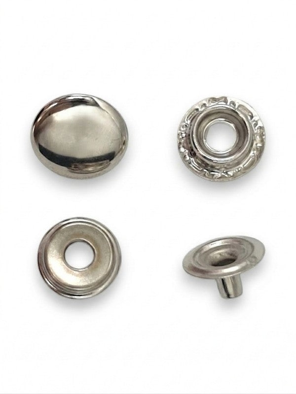 Press Studs - Silver, 15 mm, ( Material: Iron), ±100 Sets - Image 2