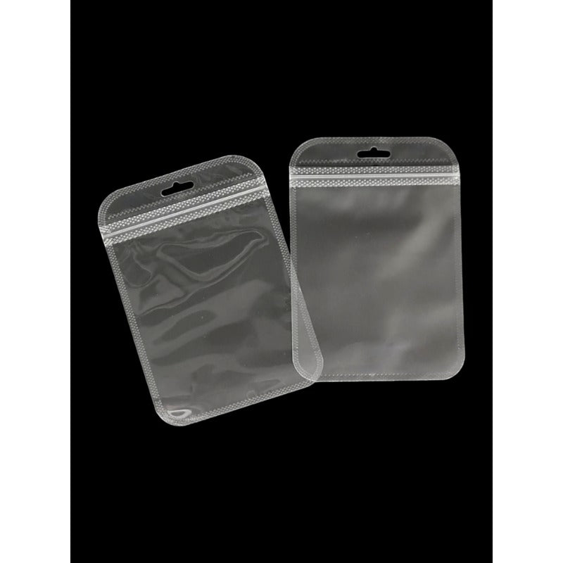 PP Ziplock BAG - Transparent FRONT AND Frosted BACK - Outside ±10.5×15 Cm - Inside ±9.5×12 Cm - Thickness 80 Microns ±50-Piec