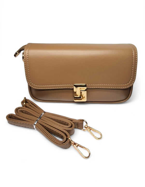 Ladies Bag - Light Brown, Strap Included, ±14×24 cm - Image 2
